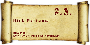 Hirt Marianna névjegykártya
